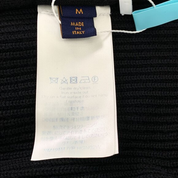 Louis Vuitton Black Wool & Silk Checkered Knit Zip-Up Jacket Size M - Picture 4 of 8